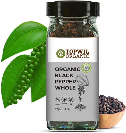 Organic Black Pepper Whole - 52g