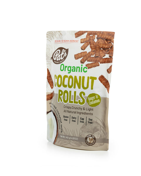 Organic Coconut Rolls - Ginger and Cinnamon - 140g