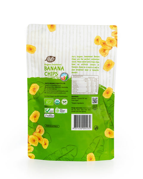 Organic Sweetened Banana Chips - 300g