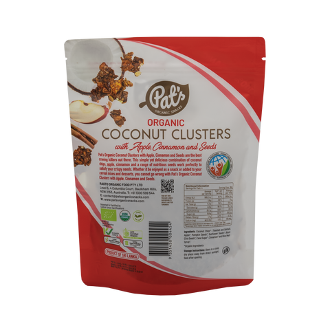 Organic Coconut Clusters with Apple, Cinnamon and Seeds - 140g