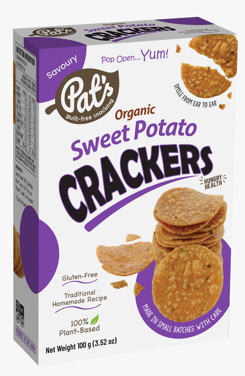 Pat's Organic Sweet Potato Crackers 100g