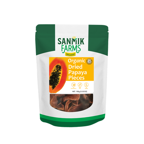 Organic Dried Papaya Pieces - 100g