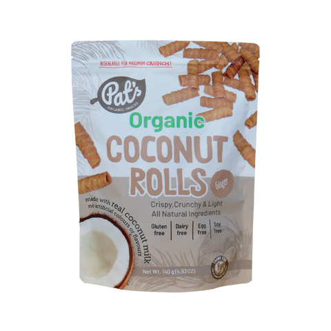 Organic Coconut Rolls - Ginger - 140g
