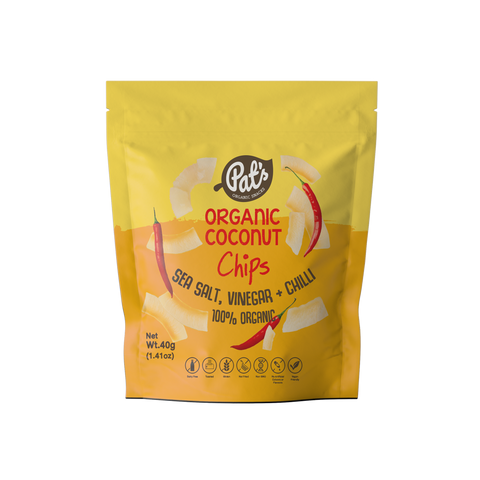 Organic Coconut Chips - Sea Salt, Vinegar & Chilli - 60g