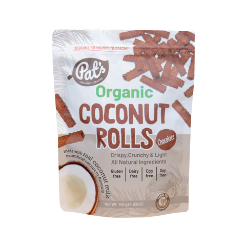 Organic Coconut Rolls - Chocolate - 140g