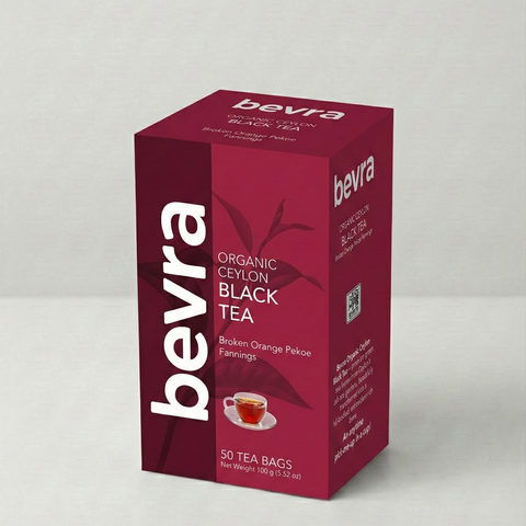 Bevra Organic Ceylon Black Tea bags 2g X 50 - front packaging