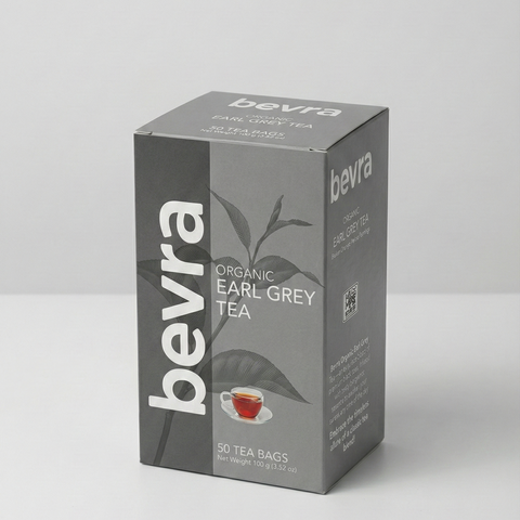 Bevra Organic Earl Gey Tea bags 2g X 50 - front packaging