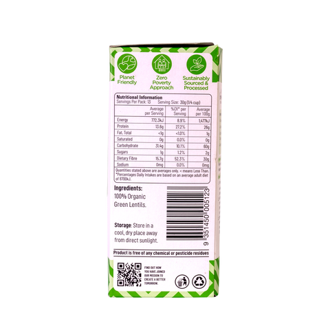 Organic French Green Lentils - 400g