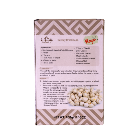 Organic White Chick Peas - 400g