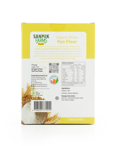 Organic Rye Flour - 500g