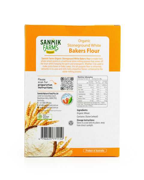 Stoneground White Bakers Flour Org. - 500g