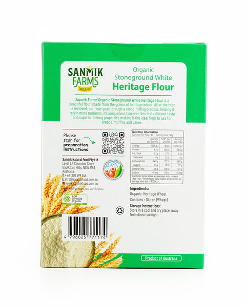 Stoneground White Heritage Flour Org. - 500g