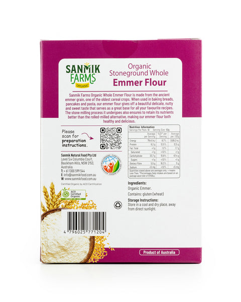 Stoneground Whole Emmer Flour Org. - 500g