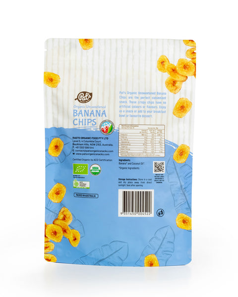 Organic Unsweetened Banana Chips - 300g