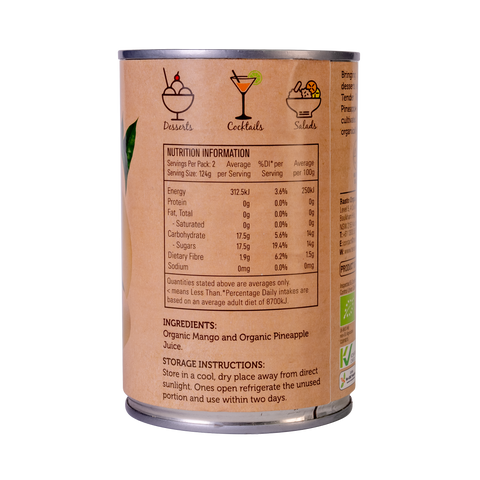 Organic Mango Chunks in Pineapple Juice - 430g