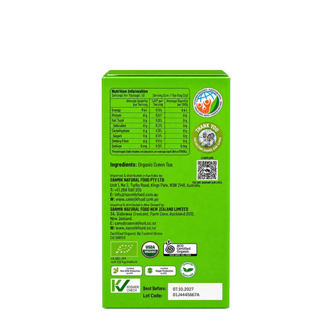 Organic Ceylon Green Tea Bags - 100g