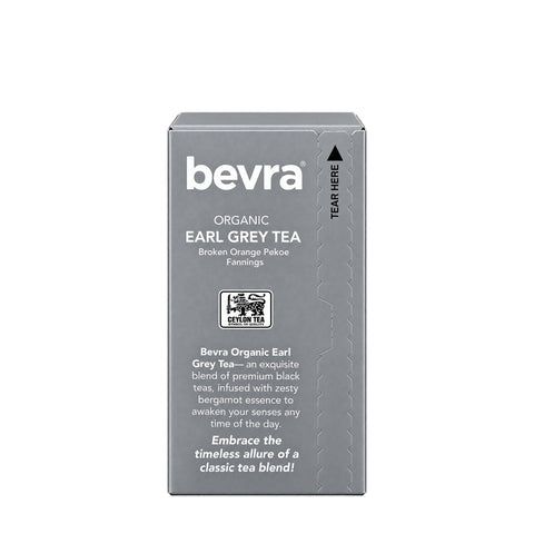Bevra Organic Earl Grey Tea - 50 Tea Bags, 100g