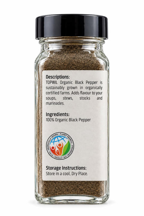 Topwil Organic Ground Black Pepper - 52g