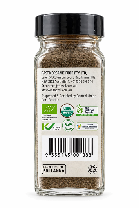 Topwil Organic Ground Black Pepper - 52g