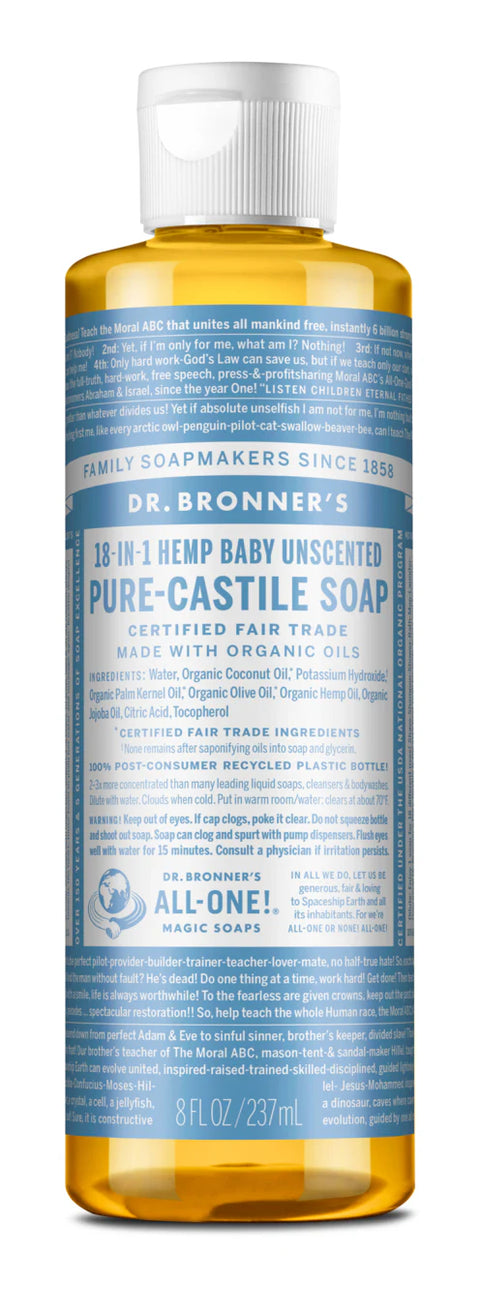 Dr Bronner's - Pure-Castile Liquid Soap - 18 in 1 uses