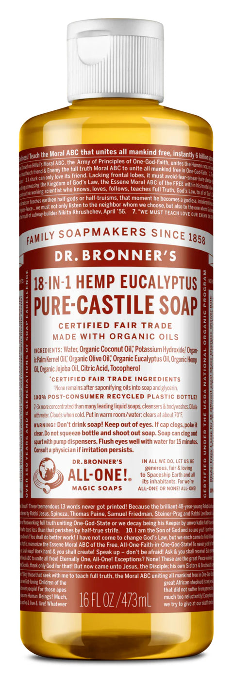 Dr Bronner's - Pure-Castile Liquid Soap - 18 in 1 uses