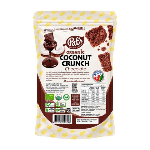 Pat's Organic Coconut Crunch - Chocolate - 150g